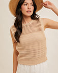 The Mora Tan Side Button Tank