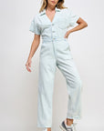 The Natalie Collared Denim Jumpsuit