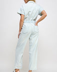The Natalie Collared Denim Jumpsuit