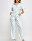 The Natalie Collared Denim Jumpsuit
