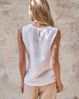 The Nell White Linen Top