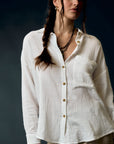 The Nera Cotton Gauze Buttondown Top