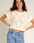 The Nia Pom Pom Crochet Sweater