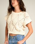 The Nia Pom Pom Crochet Sweater