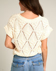 The Nia Pom Pom Crochet Sweater
