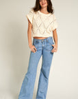 The Nia Pom Pom Crochet Sweater