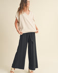 The Nico Striped Beige V-Neck Top