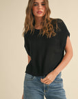 The Nila Dolman Black Knitted Top