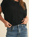 The Nila Dolman Black Knitted Top
