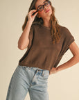 The Nila Dolman Espresso Knitted Top