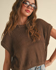 The Nila Dolman Espresso Knitted Top