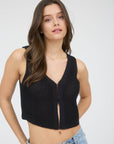 The Nora Black Hook + Eye Sweater Vest