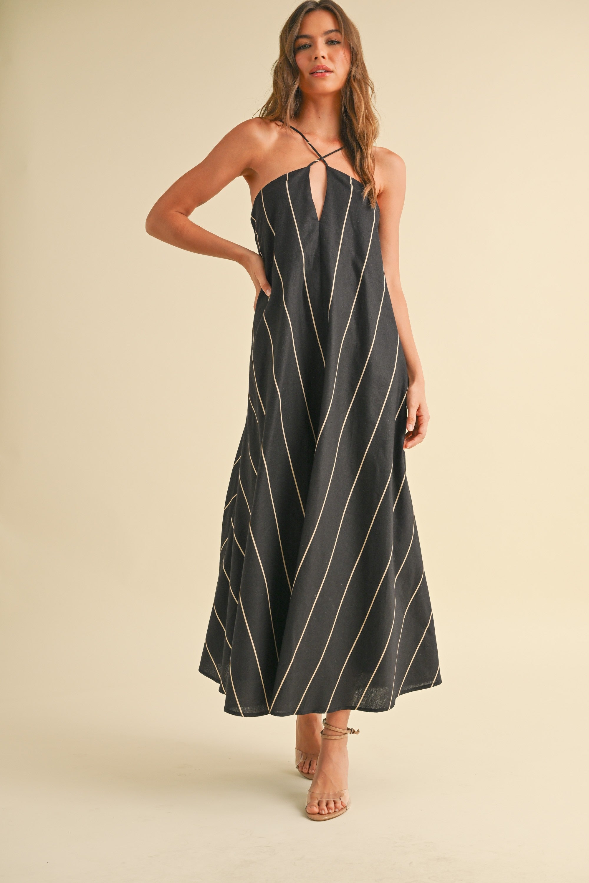 The Odessa Striped Asymmetrical Dress