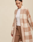 The Michele Gingham Shawl Cardigan