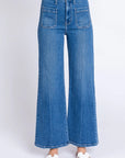 The Paola Medium Denim Sailor Front Patch Pocket Jeans