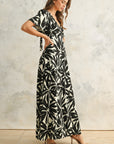 The Paola Tropical Leaf Print Dress