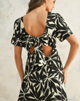 The Paola Tropical Leaf Print Dress
