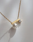 The Pearl + CZ Bar Necklace