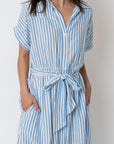 The Pennie Striped Shirt Dress