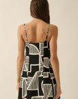 The Petra Black Abstract Mini Dress