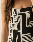 The Petra Black Abstract Mini Dress