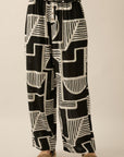 The Petra Black Abstract Top + Pants Set - Sold Separately