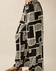 The Petra Black Abstract Top + Pants Set - Sold Separately