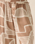The Petra Taupe Abstract Top + Pants Set - Sold Separately