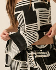 The Petra Black Abstract Top + Pants Set - Sold Separately