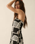 The Petra Black Abstract Top + Pants Set - Sold Separately