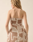 The Petra Taupe Abstract Top + Pants Set - Sold Separately