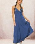 The Peyton Linen Open Back Dress