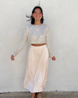 The Marilyn Pearl and Sequin Crop Top *Runway Exclusive*