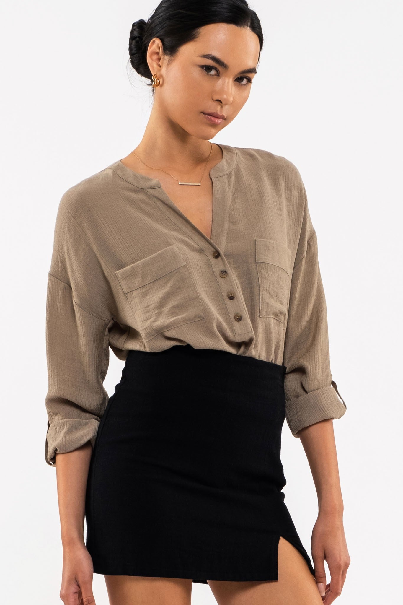 The Quincy Roll Up Sleeve Top