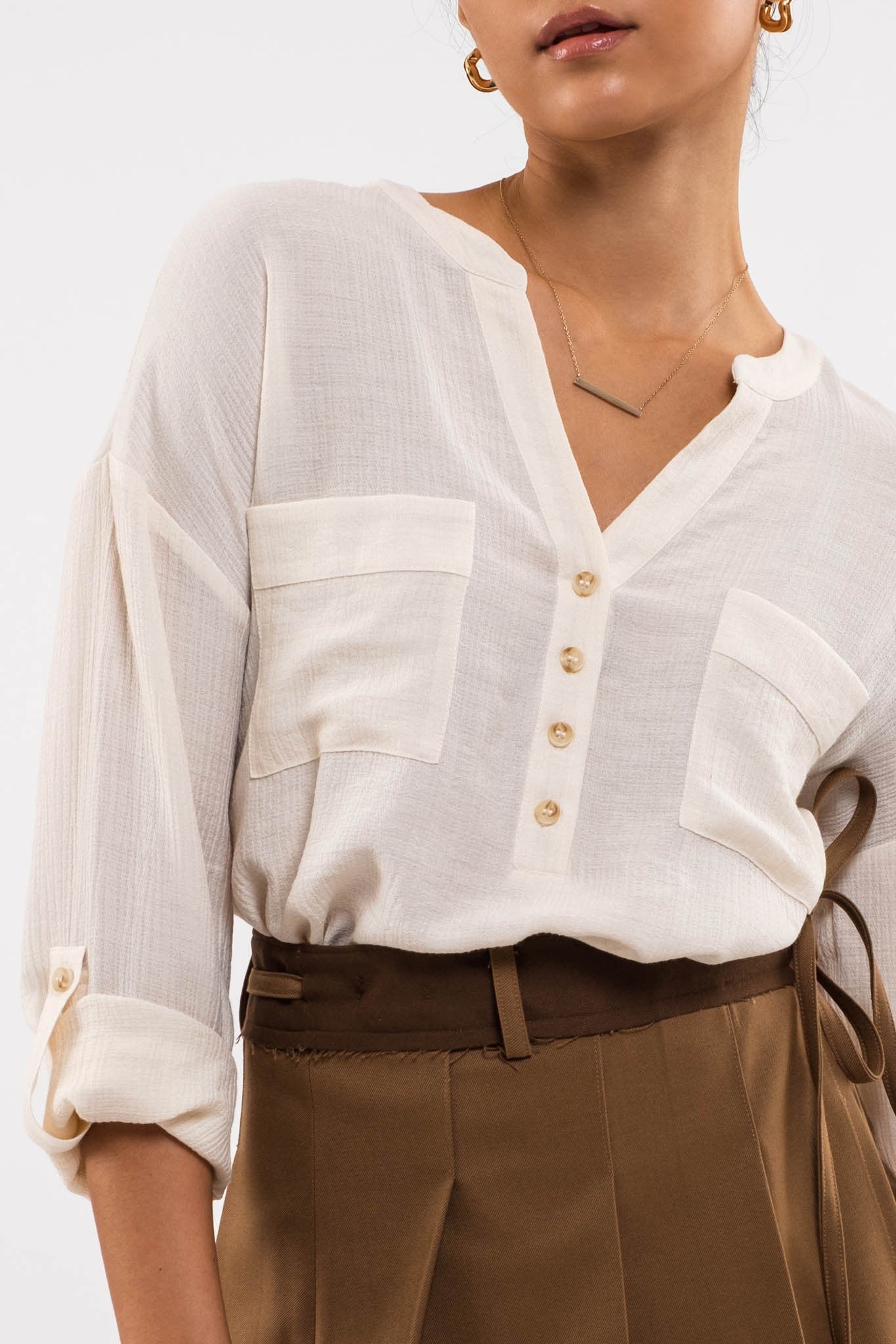 The Quincy Roll Up Sleeve Top