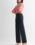 The Raley Super Dark Patch Pocket Wide Leg Jeans