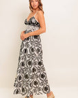 The Ravina Contrast Printed Maxi Dress