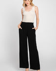 The Rayna Black Linen Wide Leg Pants