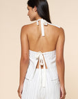The Reba Striped Halter Top + Pant Set - Sold Separately