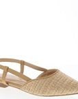 The Reese Camel Slingback Raffia Flats