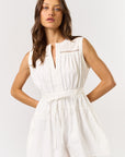 The Regan Off White Waist Tie Romper