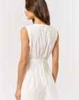 The Regan Off White Waist Tie Romper