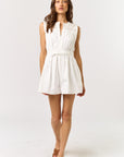 The Regan Off White Waist Tie Romper