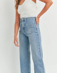 The Raley Patch Pocket Wide Leg Jeans