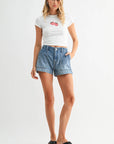 The Riven Denim Cargo Pocket Shorts
