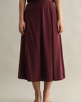 The Roma Wine Crop Top + Midi Skirt Set - Sold Separately