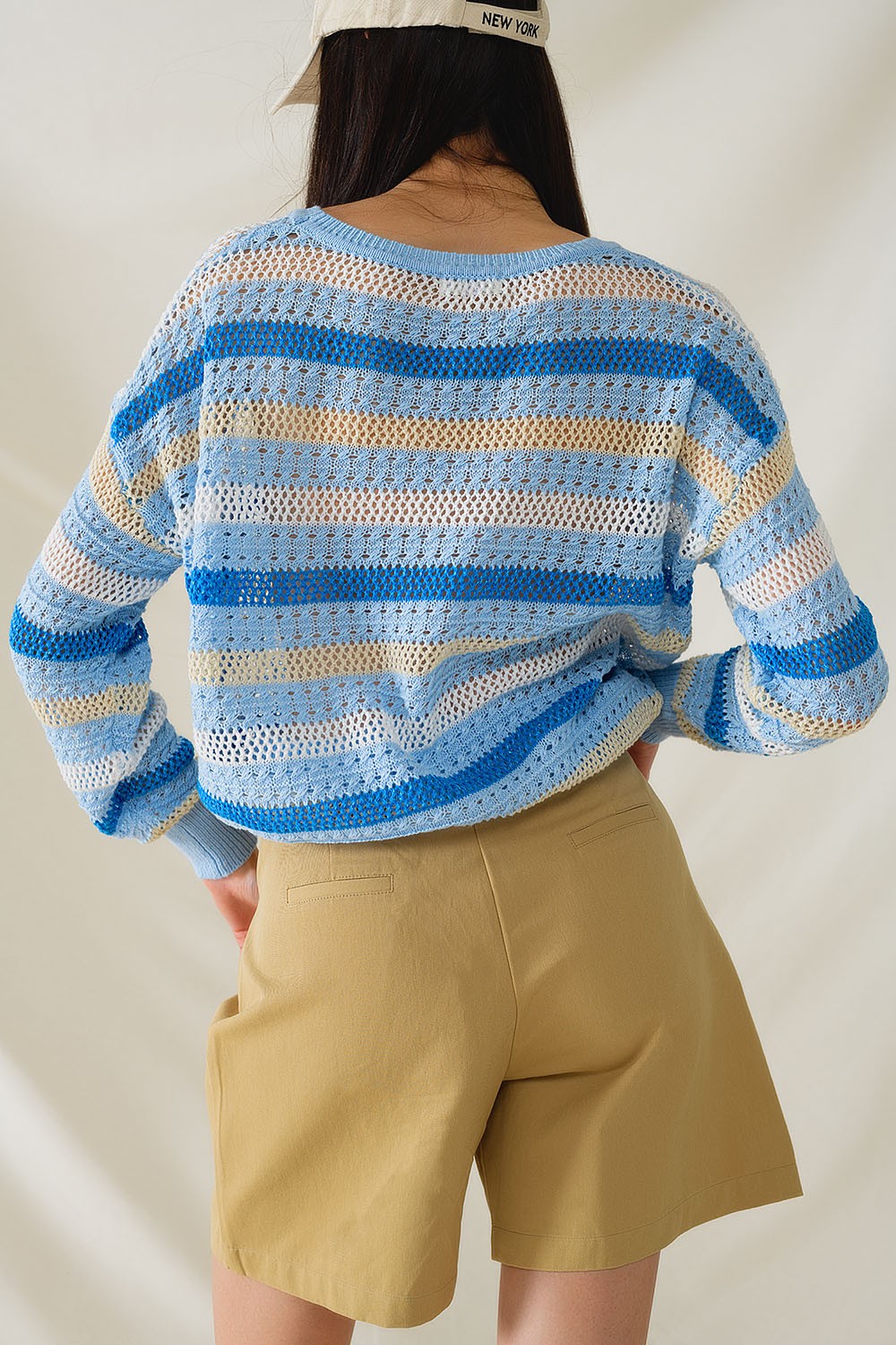 Threaded Pear Sophia Colorblock Ribbed Edge Sweater