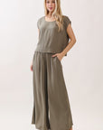 The Rumi Vintage Olive Top + Pant Set - Sold Separately