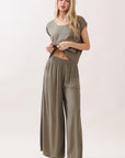 The Rumi Vintage Olive Top + Pant Set - Sold Separately