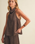 The Vivi Suede Top + Pant Set - Sold Separately